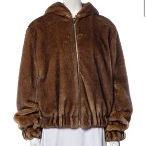 Helmut Lang Chocolate Faux Fur Jacket